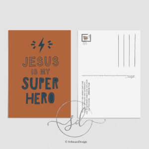 Postkarte «Jesus-Superhero»